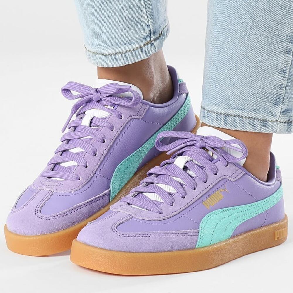 Puma Club II Era Sneaker Lace Up Lavender Alert Purple Turqoise Women's 6.5